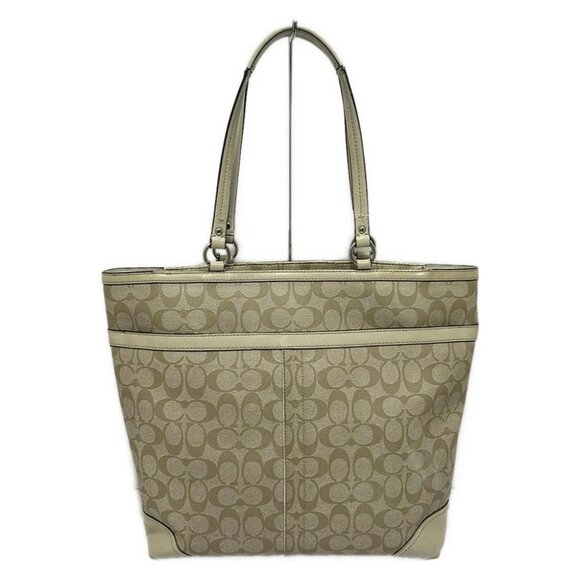 Auth COACH Heritage F14474 Beige Gray Beige Multi PVC Leather - Shoulder Bag - Picture 2 of 8